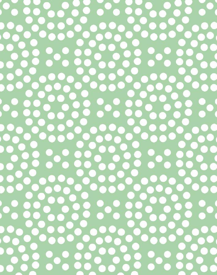 Dot Dot Wallpaper by Wallshoppe - Green Geometric Peel & Stick Wallpaper for Bedroom, Living Room, Nursery Decor | Easy DIY Home Renovation