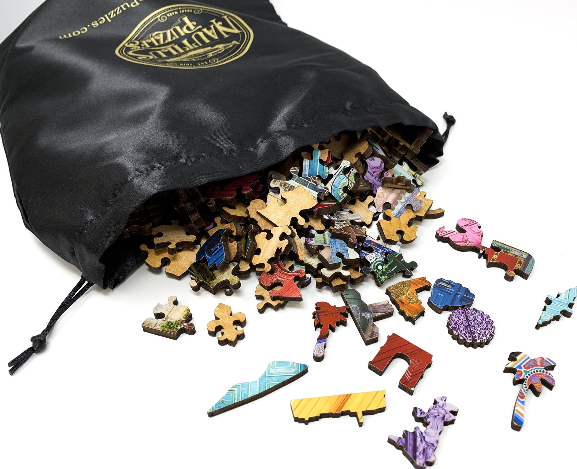 Premium Wooden Jigsaw Puzzle for Adults - Doors to The World - 557 Unique Pieces by Nautilus Puzzles - Challenging Brain Teaser & Home Decor for Puzzle Lovers