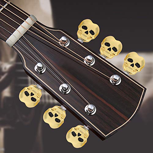 6-Piece Plastic Tuning Peg Caps - Replacement Tuning Key Button Heads for Acoustic, Electric & Folk Guitars - Perfect for Guitar Maintenance & String Replacement
