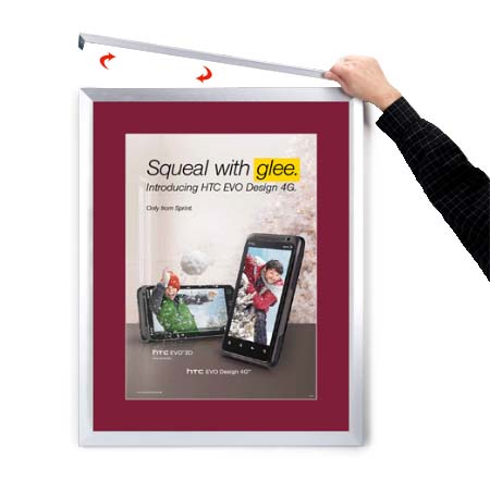 Elegant Euro-Style Slide-In Picture Frame for 8x10 Posters with 3-Wide Matboard - Perfect for Wall Art, Home Decor & Office Display
