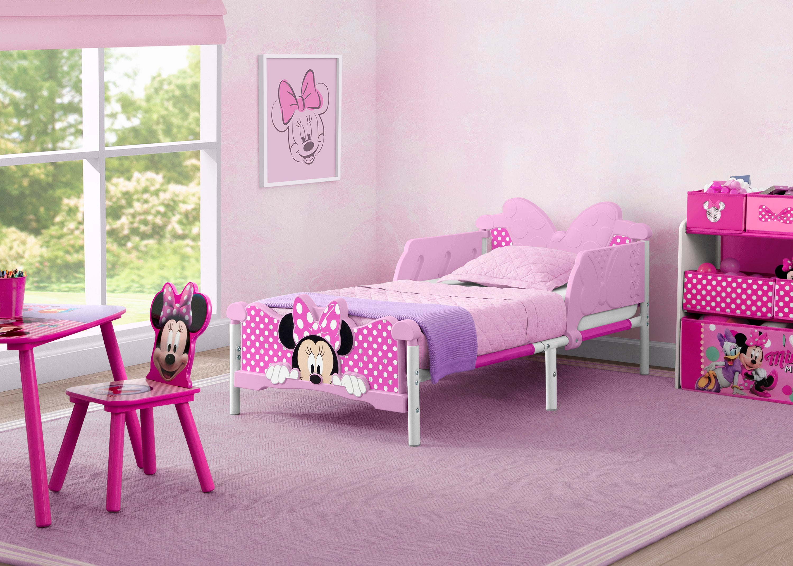 Minnie Mouse 3D Toddler Bed for Girls - Disney Princess Themed Kids Furniture - Perfect for Nursery, Bedroom & Playroom Decor