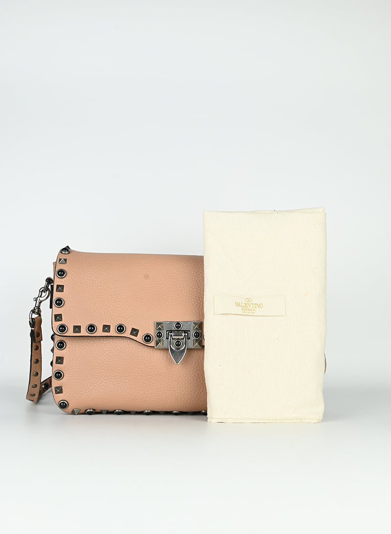Valentino Rockstud Shoulder Bag in Nude - Perfect for Everyday Wear, Date Nights & Special Occasions