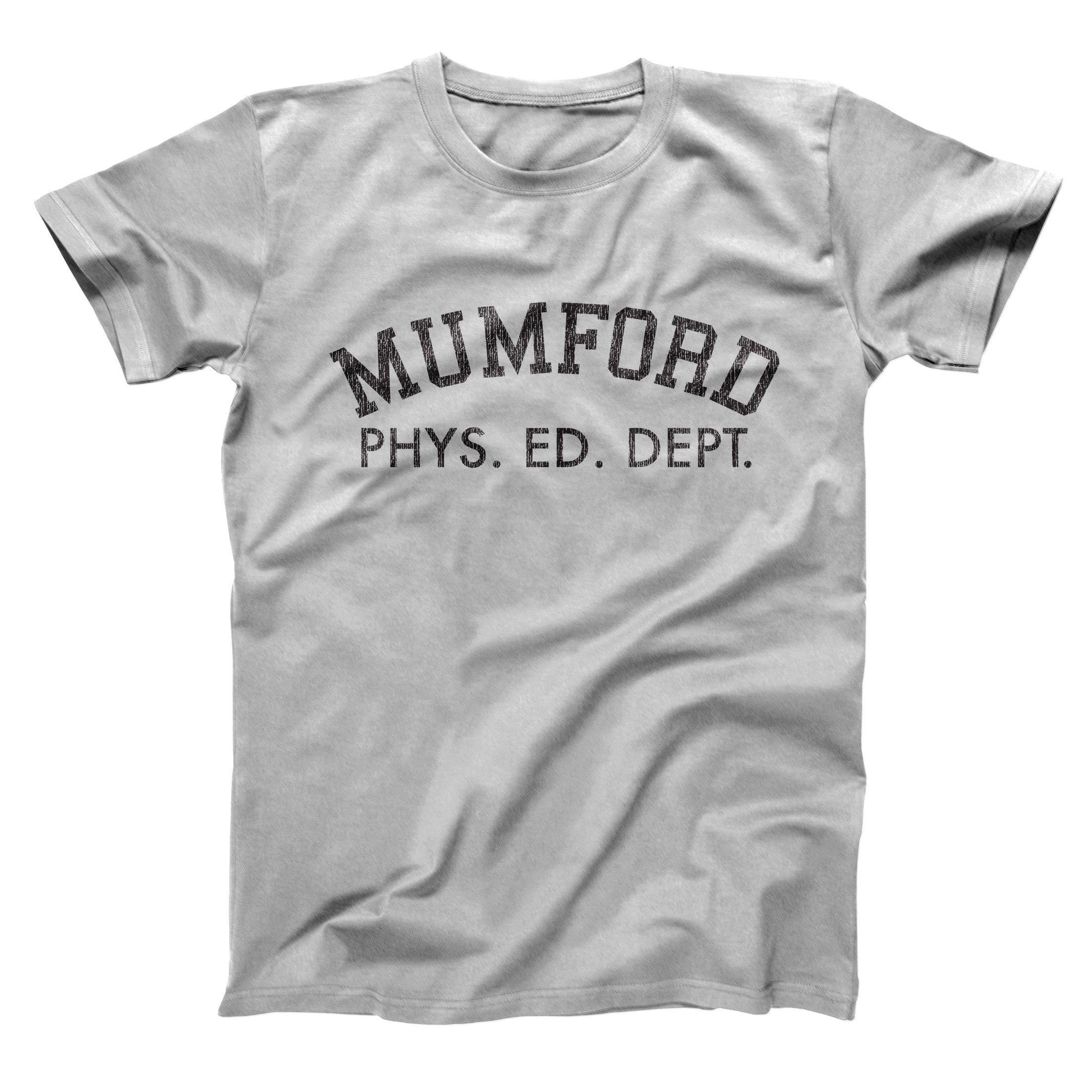 Funny Threads Outlet Mumford PHYS Ed Dept Basic Men's T-Shirt - Comfortable Cotton Tee for Gym, Workout & Casual Wear - Perfect Gift for Teachers & Sports Enthusiasts