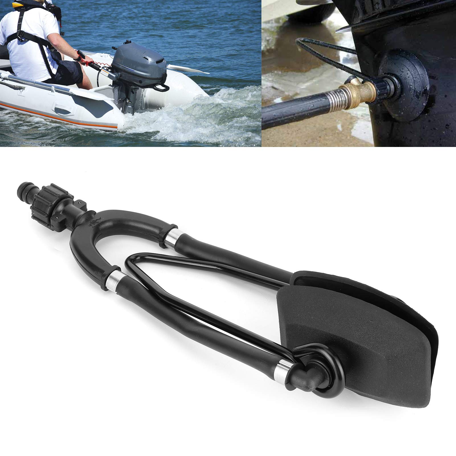 Boat Dual Water Feed Motor Flusher - Outboard Engine Flushing Kit with Large Rectangular Ear Muffs for Fast Connection | Perfect for Cleaning & Maintenance of Marine Motors in Saltwater or Freshwater