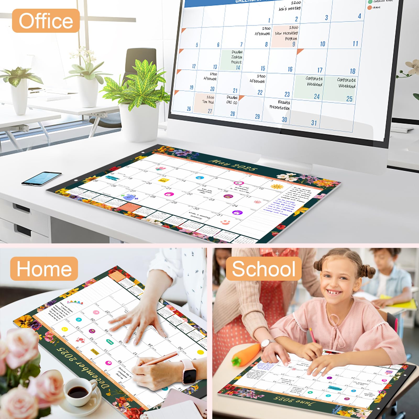 Gannyfer 2025-2026 18-Month Large Desk Calendar (22