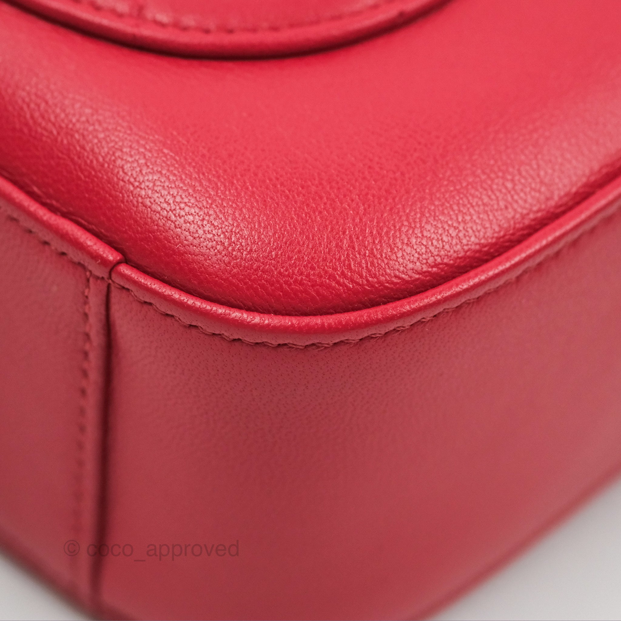 Chanel Red Goatskin Camera Bag with Aged Gold Chain Strap - Luxury Crossbody Bag for Women, Perfect for Parties & Evening Events