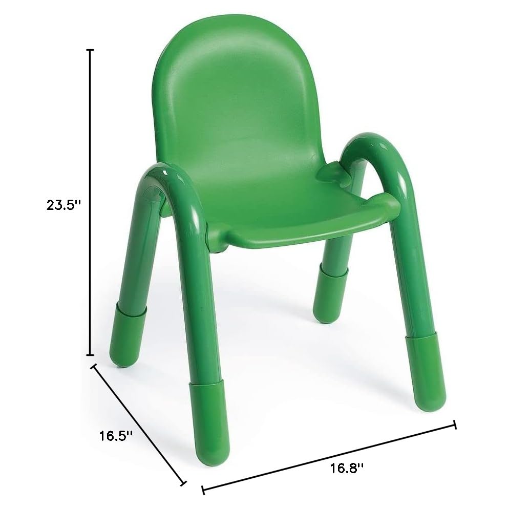 Children’s Factory Baseline Chair - 13 Inch Green Preschool & Homeschool Desk Chair (AB7913PG) | Flexible Seating for Classroom, Activity Tables & Learning Centers