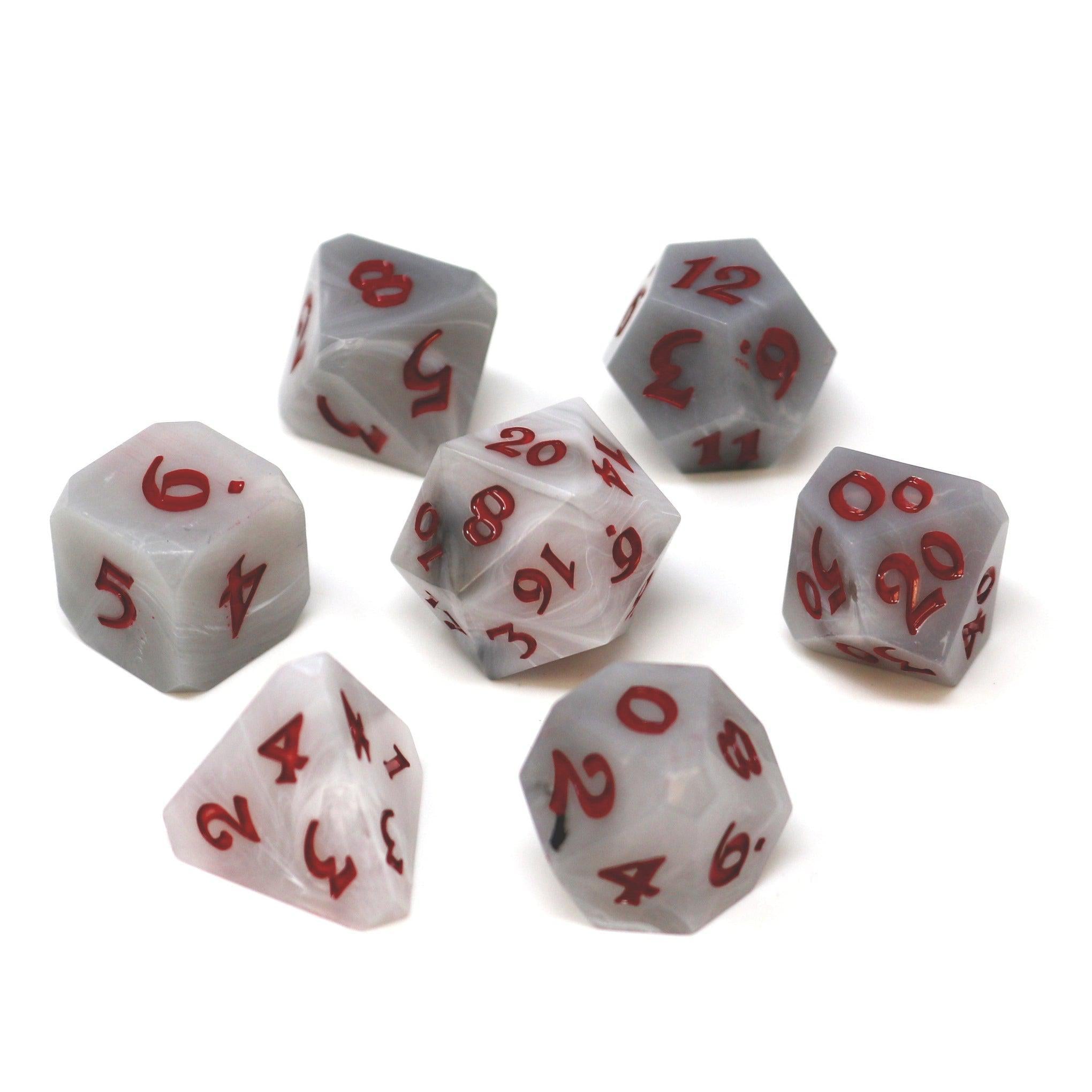 Avalore Talisman Mist with Crimson - 7 Die RPG Set for Dungeons & Dragons, Pathfinder & Tabletop Gaming | Perfect for Fantasy Role-Playing Adventures