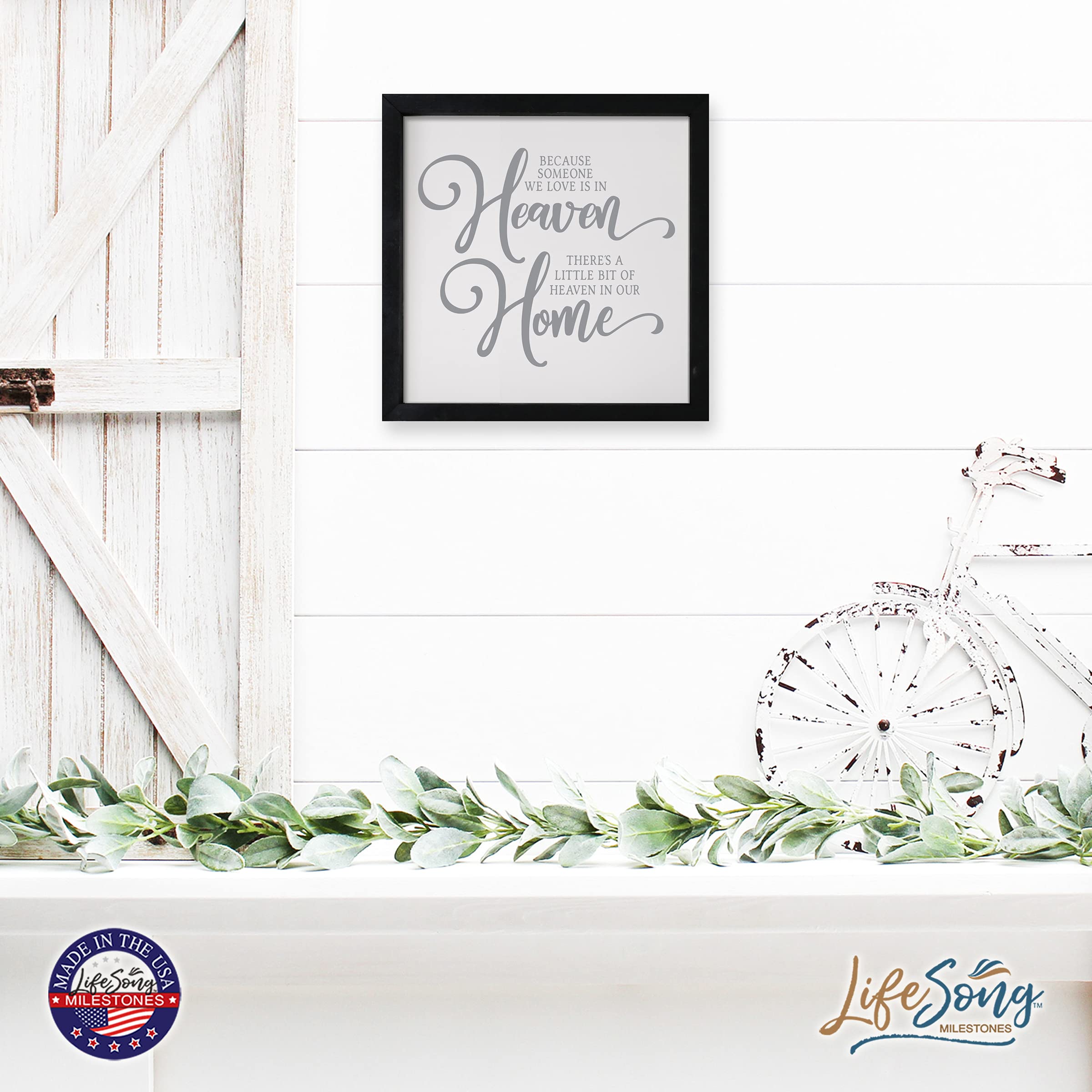 LifeSong Milestones Custom Inspirational Wooden Wall Art - 7x7 Framed Shadow Box with Modern Quotes, Perfect for Home Decor, Office Gift & Daily Motivation (Black/Gray)