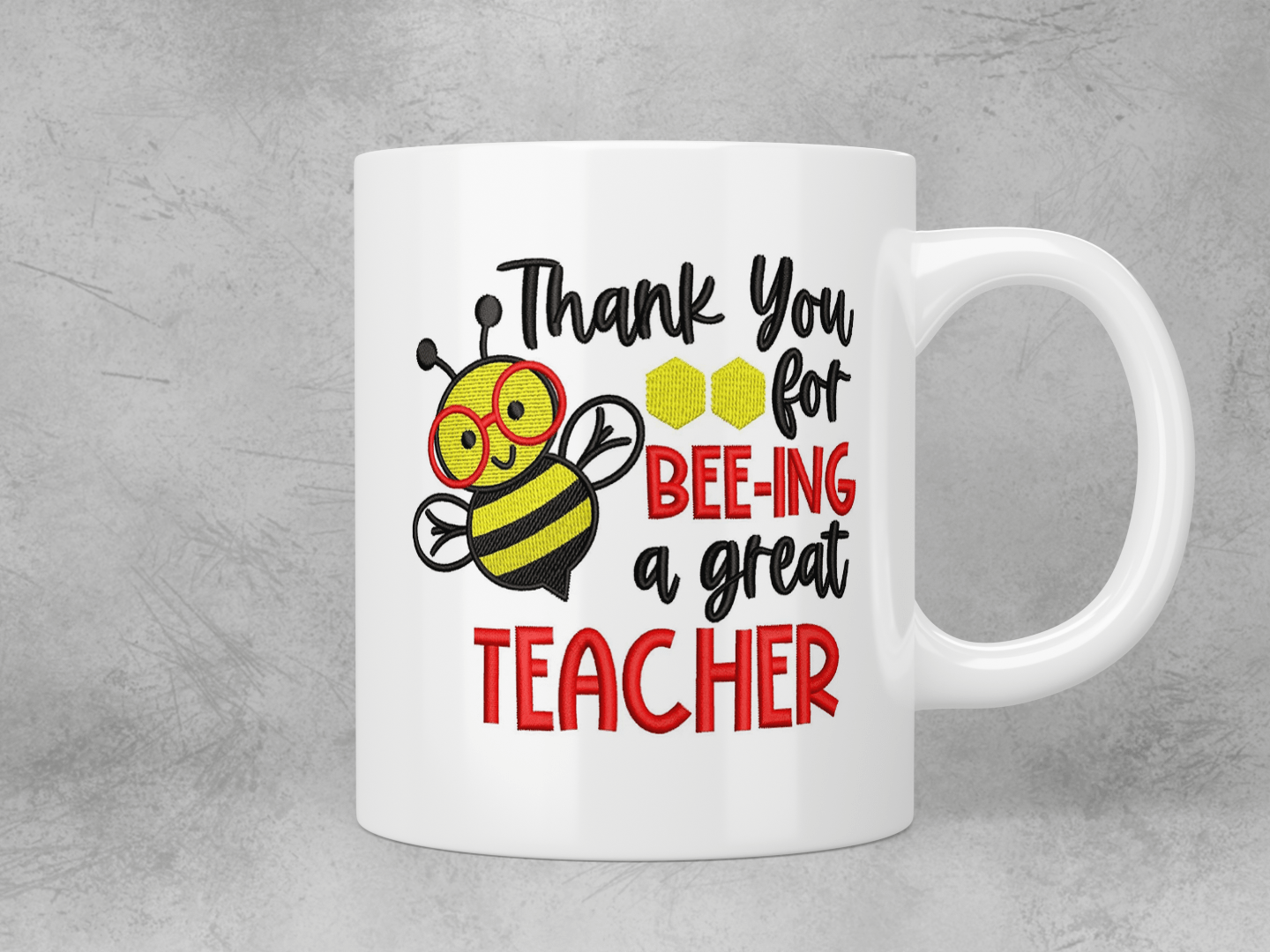 Best Teacher Gift - Cute Bee Thank You Coffee Mug for Educators - Perfect for Classroom, Appreciation Day & Retirement Gifts