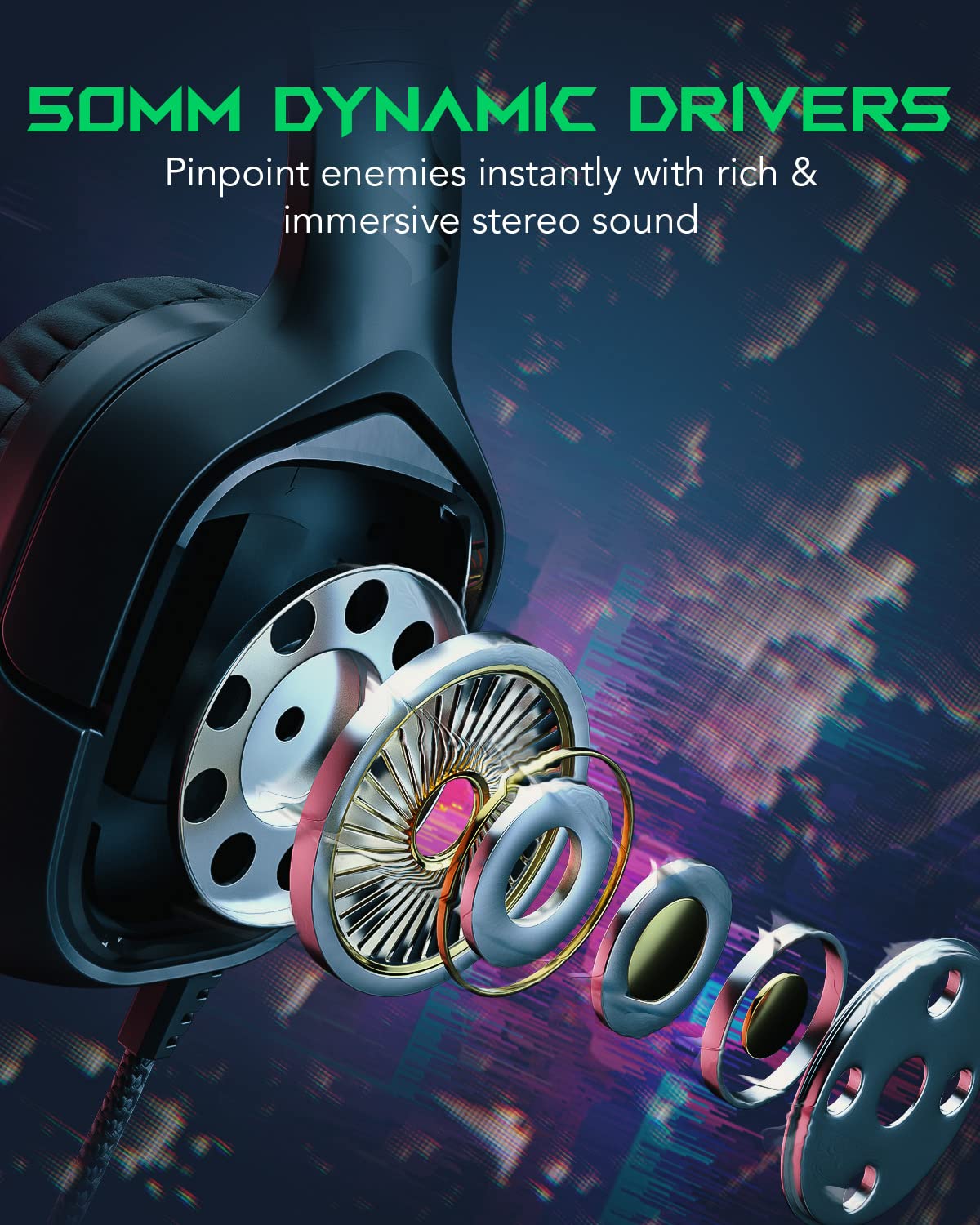 Black Shark Gaming Headset for PC, PS4, PS5, Xbox, Switch - All-in-1 Wired Gaming Headphones with 50mm Drivers, Noise Isolation Ear Cushions, Bendable Mic & In-line Controls - Perfect for FPS, RPG & Online Gaming (Goblin X1)