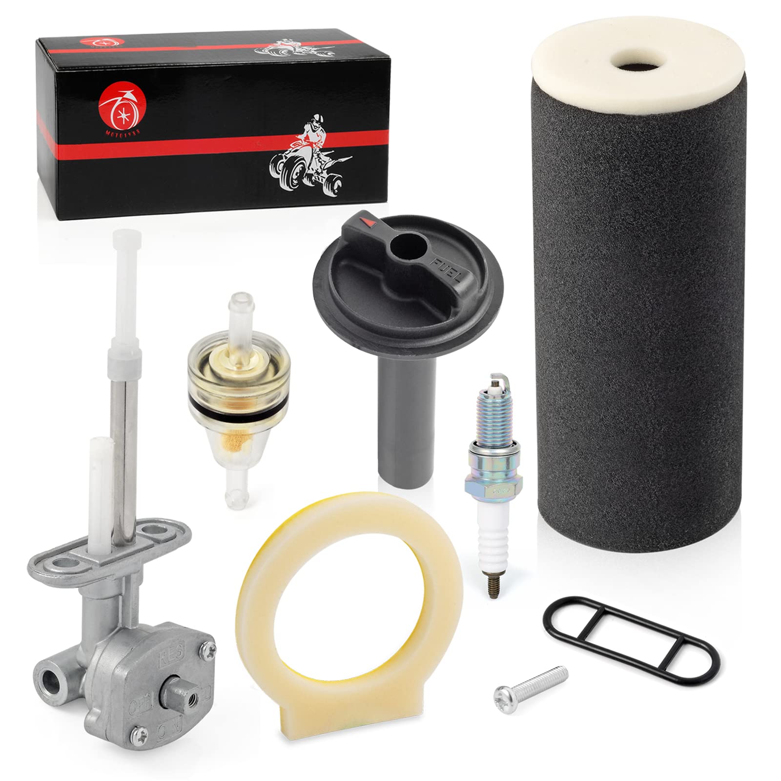 High-Performance Air Filter Foam & Fuel Valve Petcock & Lever Compatible with YAMAHA Grizzly 660 2002-2008 ATV - Perfect for Off-Roading, Hunting & Trail Riding