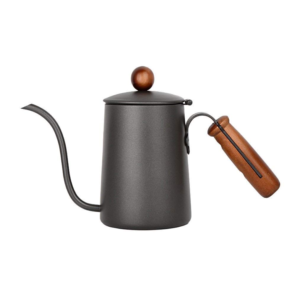 Premium 600ml Gooseneck Tea Kettle with Long Narrow Spout & Ergonomic Wooden Handle - Perfect for Pour Over Coffee, Loose Leaf Tea Brewing, and Specialty Hot Beverages (Color: A) - Ideal for Home Baristas, Tea Enthusiasts, and Gourmet Kitchen Use