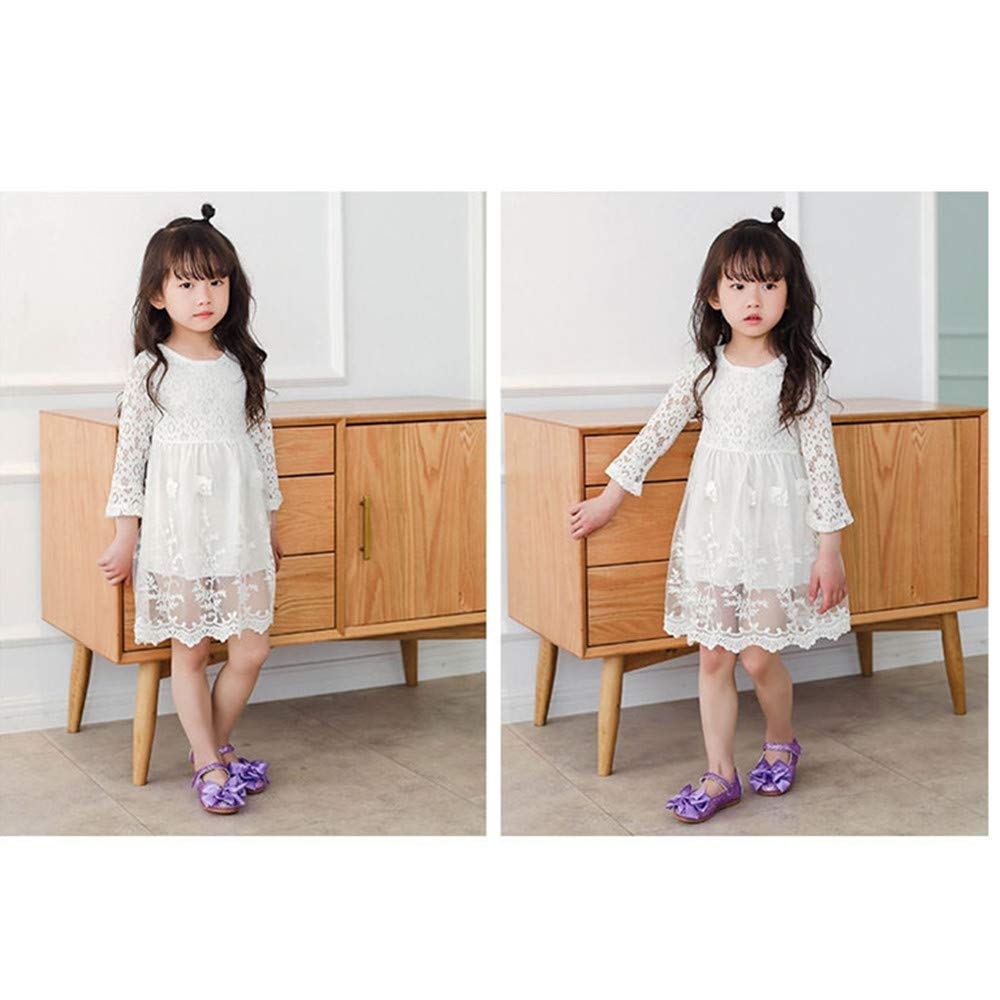Toddler Girls Ballet Mary Jane Flats - Sparkly Bowknot Ballerina Shoes for Wedding, Princess Dress & Dance Class (Ages 2-4)