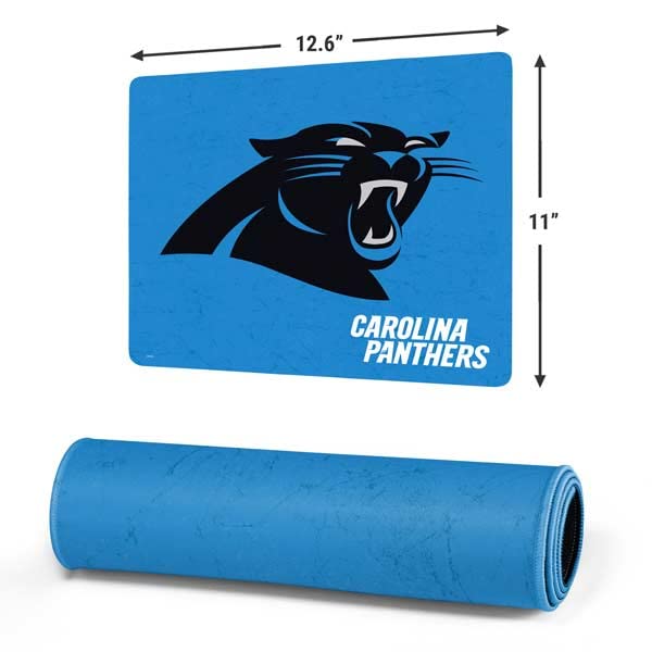 Skinit Small Gaming Mouse Pad - Officially Licensed NFL Carolina Panthers Distressed Alternate Design with Stitched Edges | Waterproof & Non-Slip Rubber Base | Perfect Desk Mat for Keyboard & Mouse | Ideal for Gaming, Office Work & Home Computer Setup