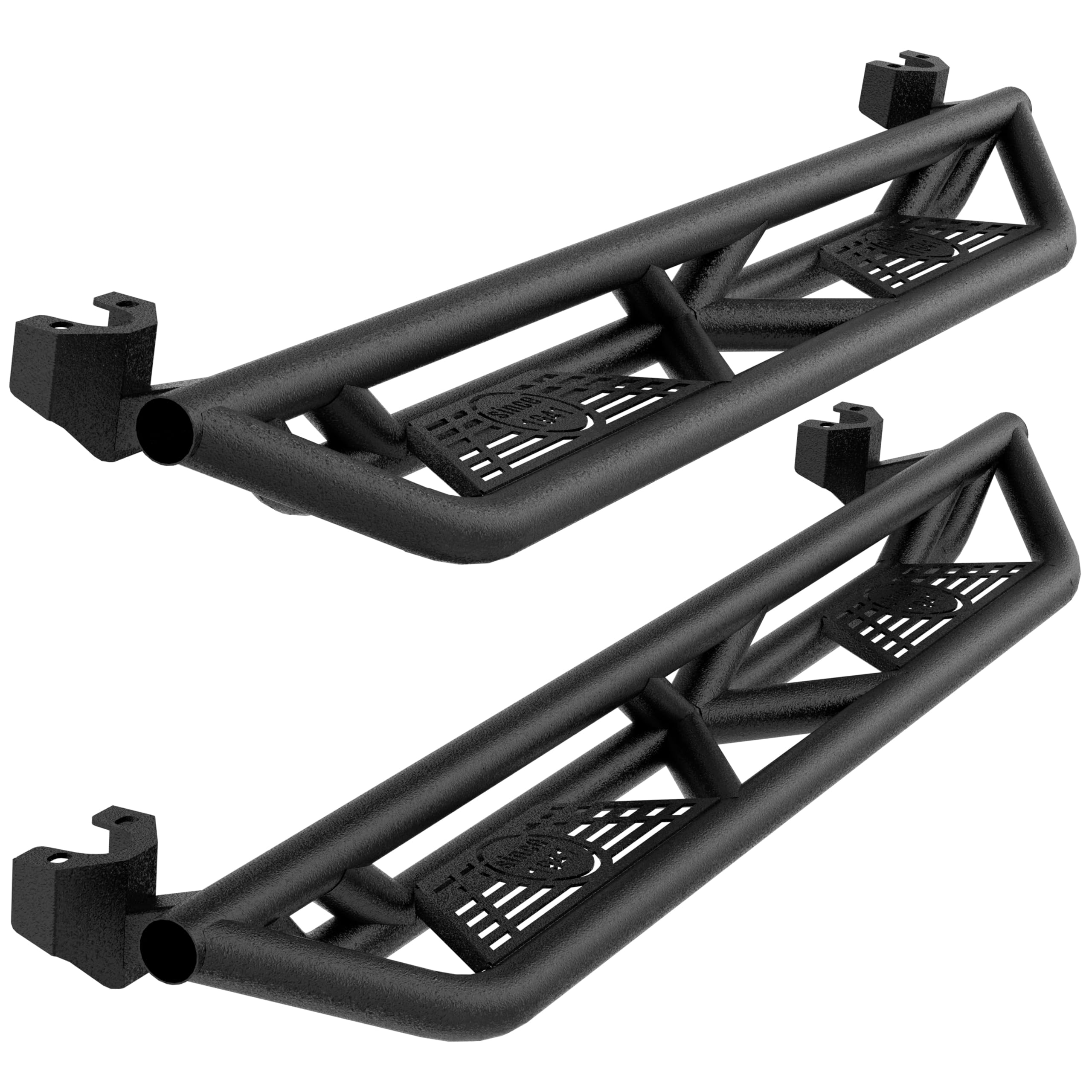 Hooke Road Wrangler JK Drop Side Steps Nerf Bars Running Boards for Jeep Wrangler JK Unlimited 4 Door 2007-2018 - Heavy Duty Off-Road Protection & Easy Entry/Exit for Adventure & Daily Driving