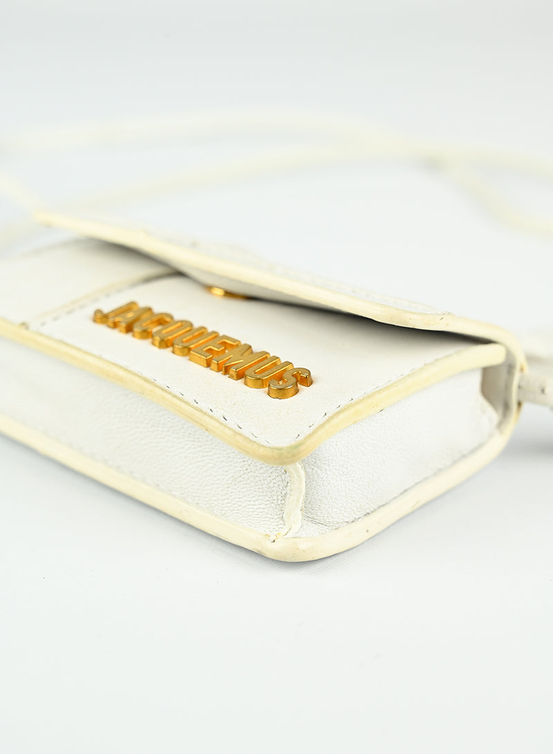 Jacquemus Mini Le Bello White Leather Crossbody Bag - Perfect for Parties, Dates & Everyday Use