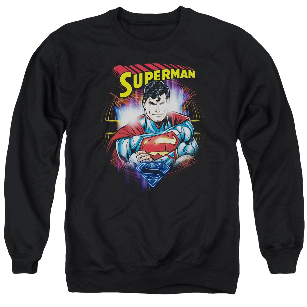 Superman Glam Unisex Crewneck Sweatshirt for Adults - Comfortable Casual Pullover for Men & Women | Perfect for Cosplay, Comic Con & Everyday Wear