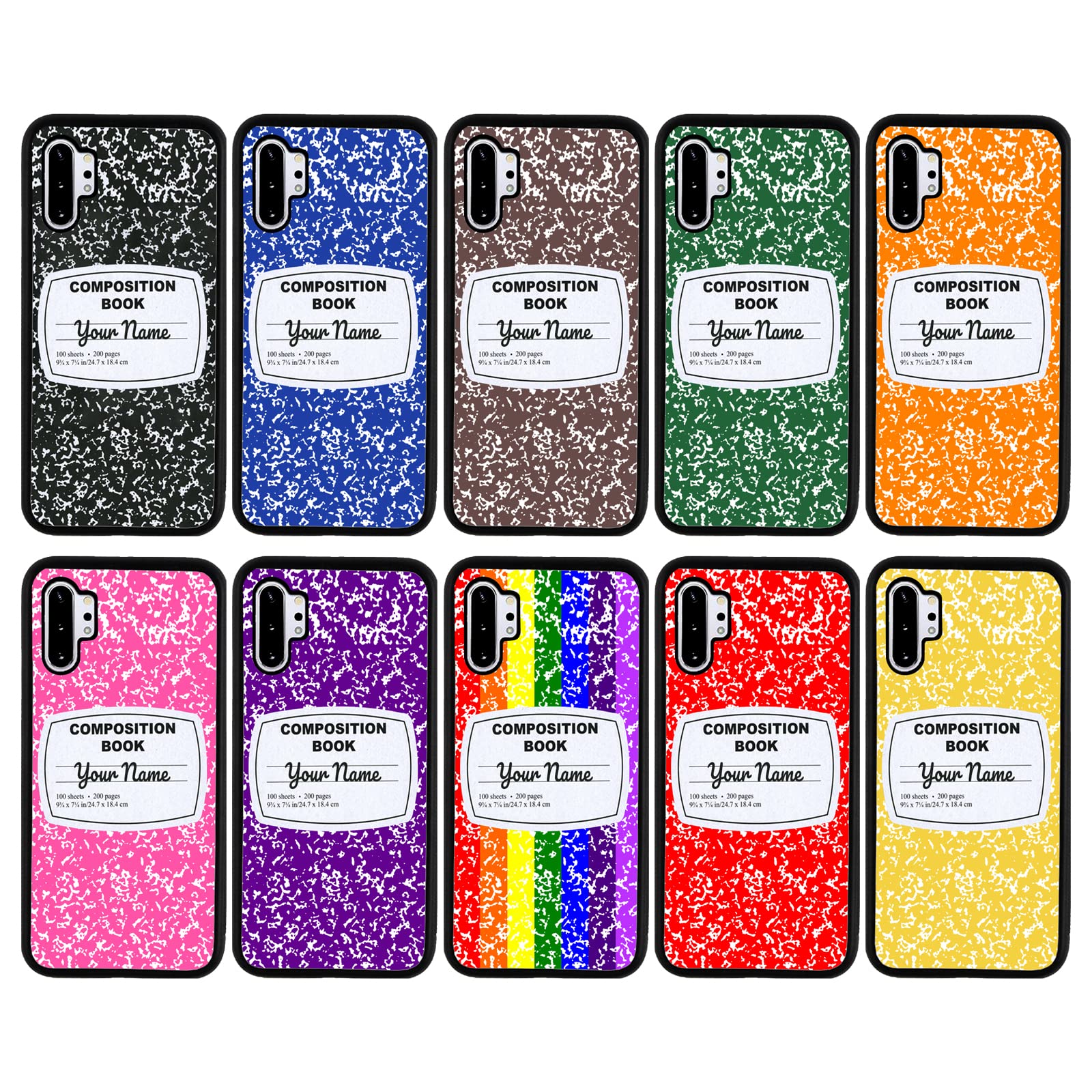 Custom Name Notebook & Samsung Note 10 Plus Phone Case - School & Office Gifts