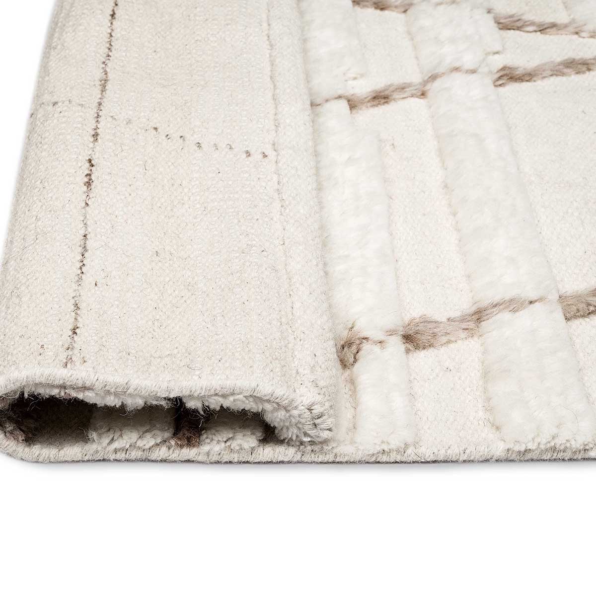 Leona Tribal Wool Shag Rug - Soft Bohemian Area Rug for Living Room, Bedroom & Nursery - Handmade Natural Fiber Floor Carpet for Cozy Home Decor