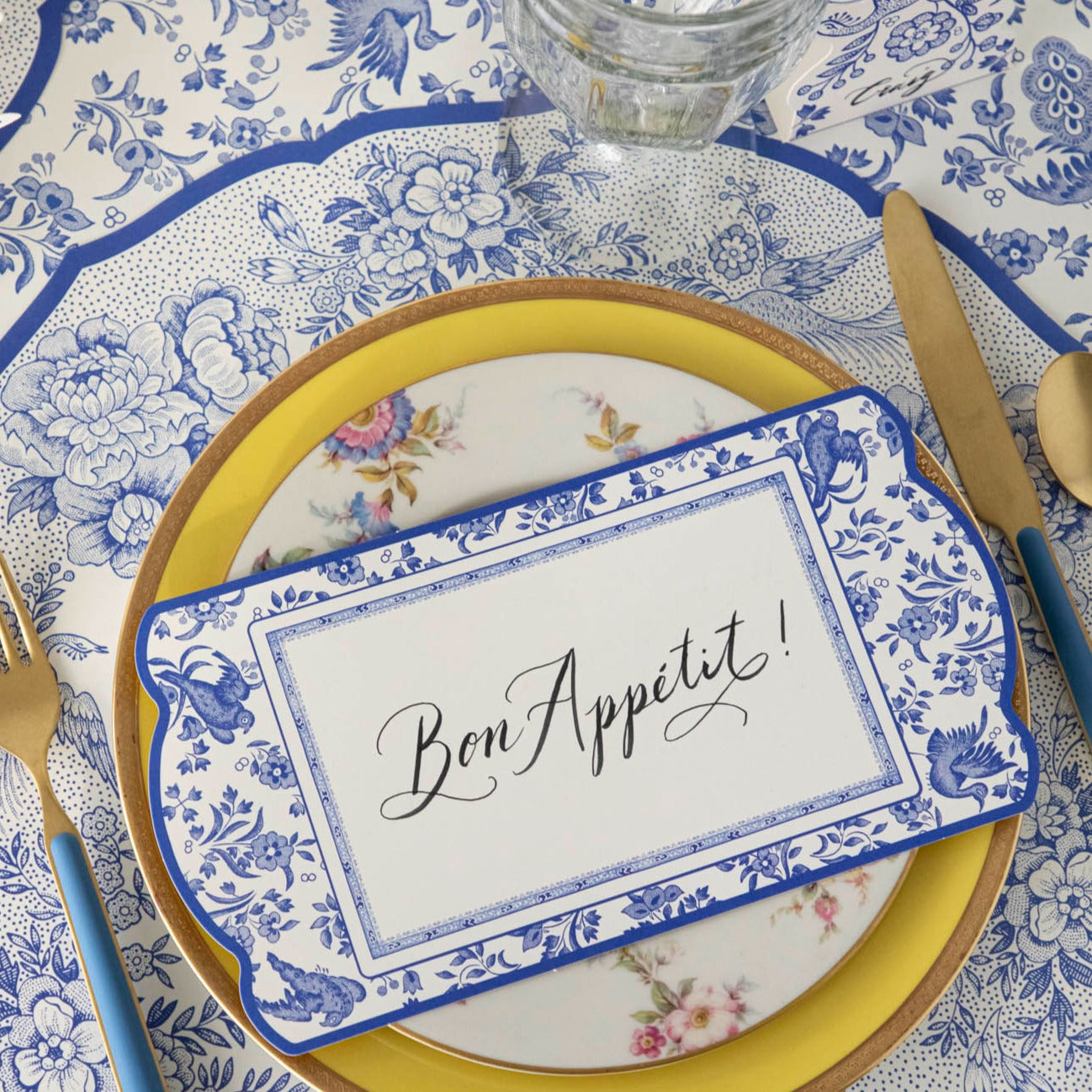 Blue Asiatic Pheasants Die-Cut Placemats - Elegant Table Decor for Dining, Parties & Home Decor | Set of 4 Waterproof Placemats for Everyday Use & Special Occasions