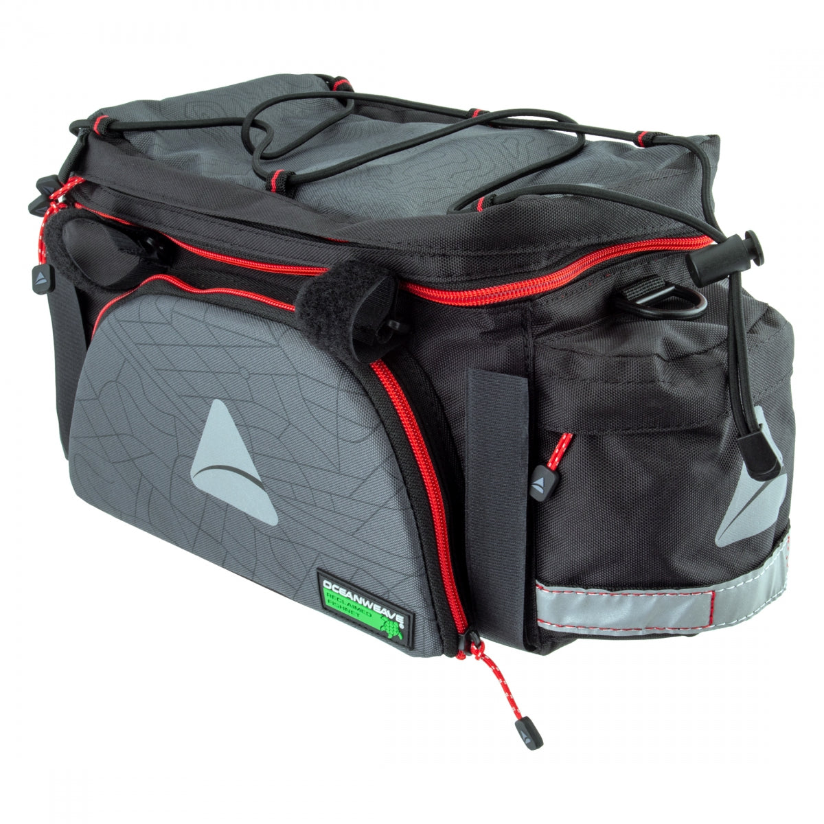 Axiom Seymour Oceanweave EXP 19+ Waterproof Trunk Bag - 7.9x11.8x5.9 Inch Bike Storage with Velcro Straps (Grey/Black) - Perfect for Cycling, Commuting & Outdoor Adventures