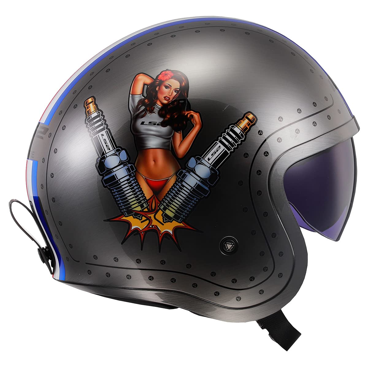 LS2 Open Face Spitfire Motorcycle Helmet - DOT Certified Lightweight Street Bike Helmet for Men & Women - Perfect for Cruiser, Scooter, and Urban Riding