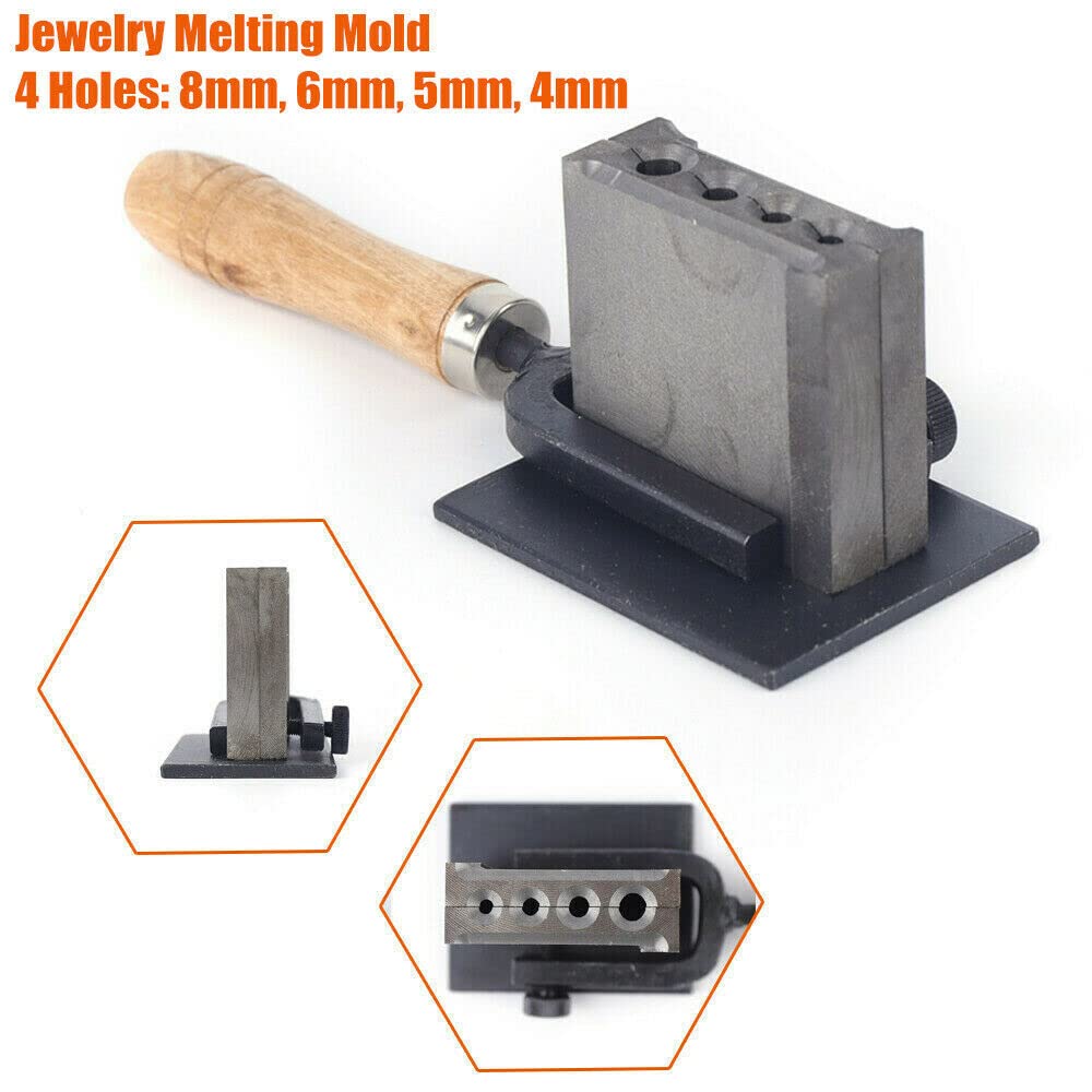 Reversible Cast Iron Melting Mold for Gold, Silver, Copper & Metals - Round Ingot Mold for Refining & Casting - Perfect for Jewelry Making, Metalworking & DIY Projects