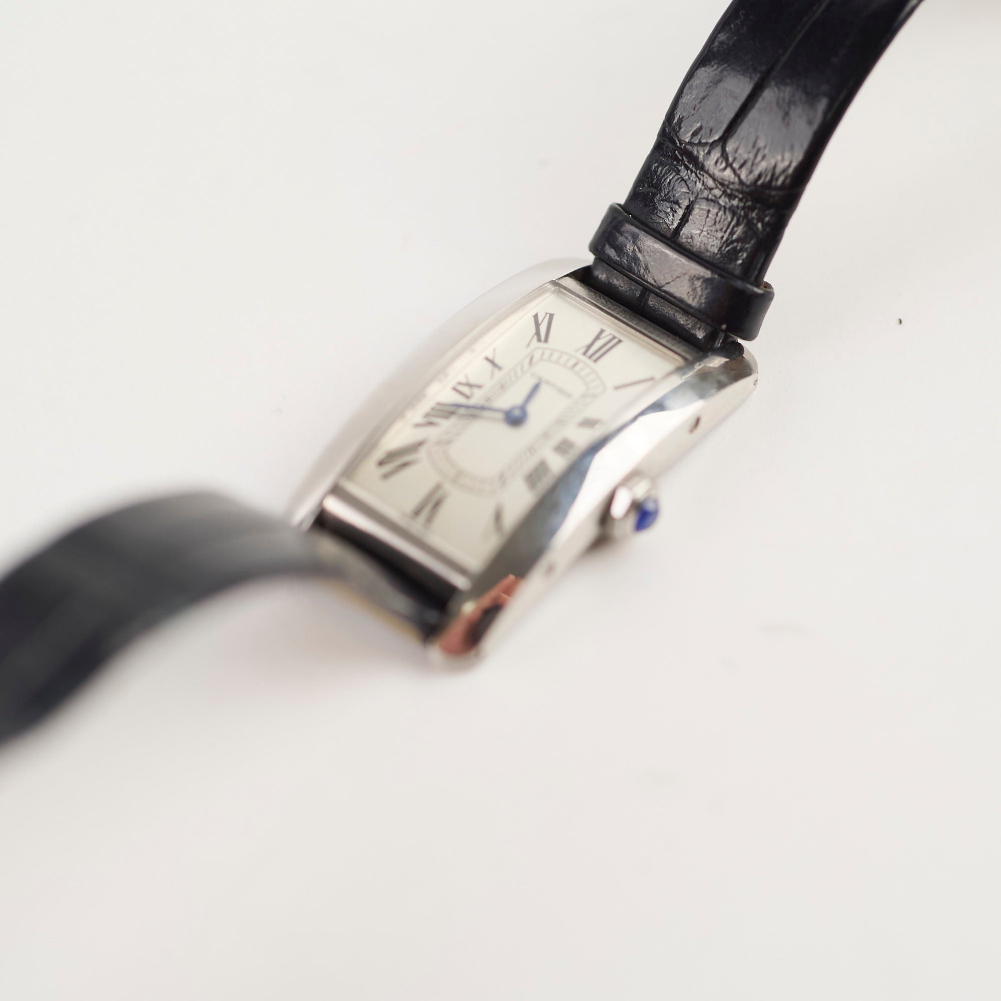 Cartier Americaine Tank Watch for Women - Dark Blue Leather Strap, Small Model 2024 - Luxury Dress Watch for Business & Formal Occasions