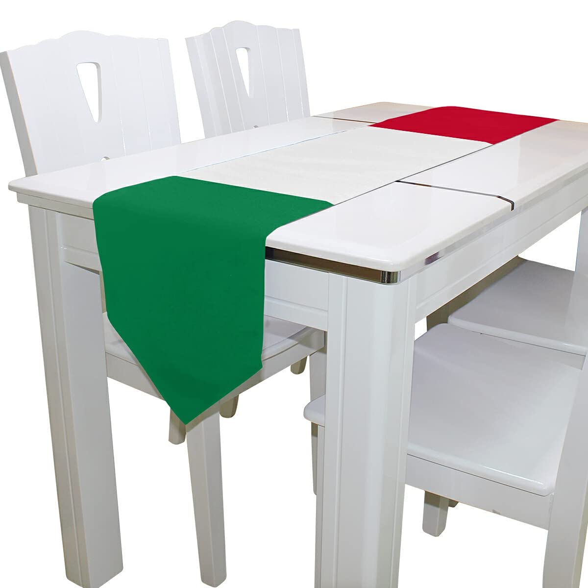 Poeticcity Italy Flag Double Sided Table Runner 13x70 Inches - Wedding, Dining Room, Kitchen Decor, Party & Home Celebration Tablecloth