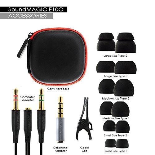 SoundMAGIC E80C Noise Isolating In-Ear Headphones with Microphone - Gold Color | High-Fidelity Audio for Commuting, Workouts & Travel