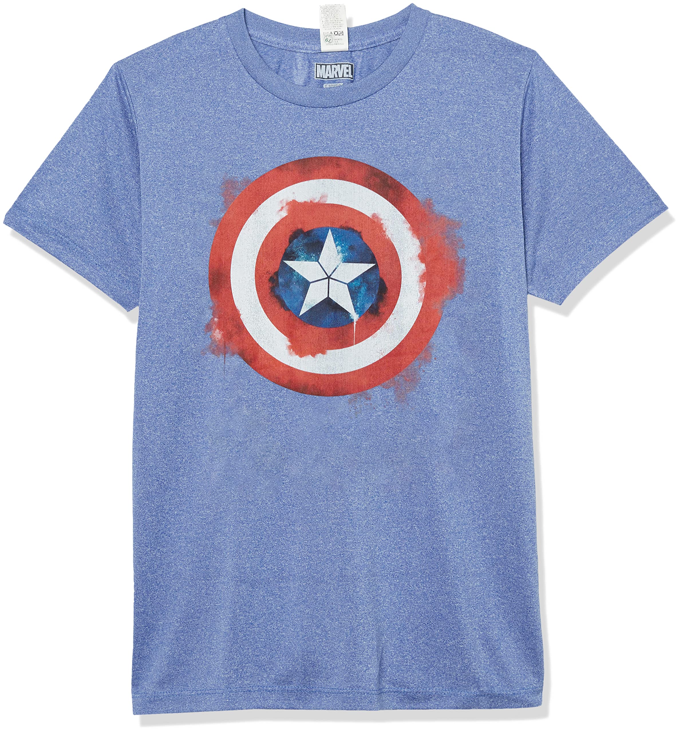 Marvel Kids' Captain America Logo Spray Graphic T-Shirt - Superhero Costume & Casual Wear for Boys & Girls