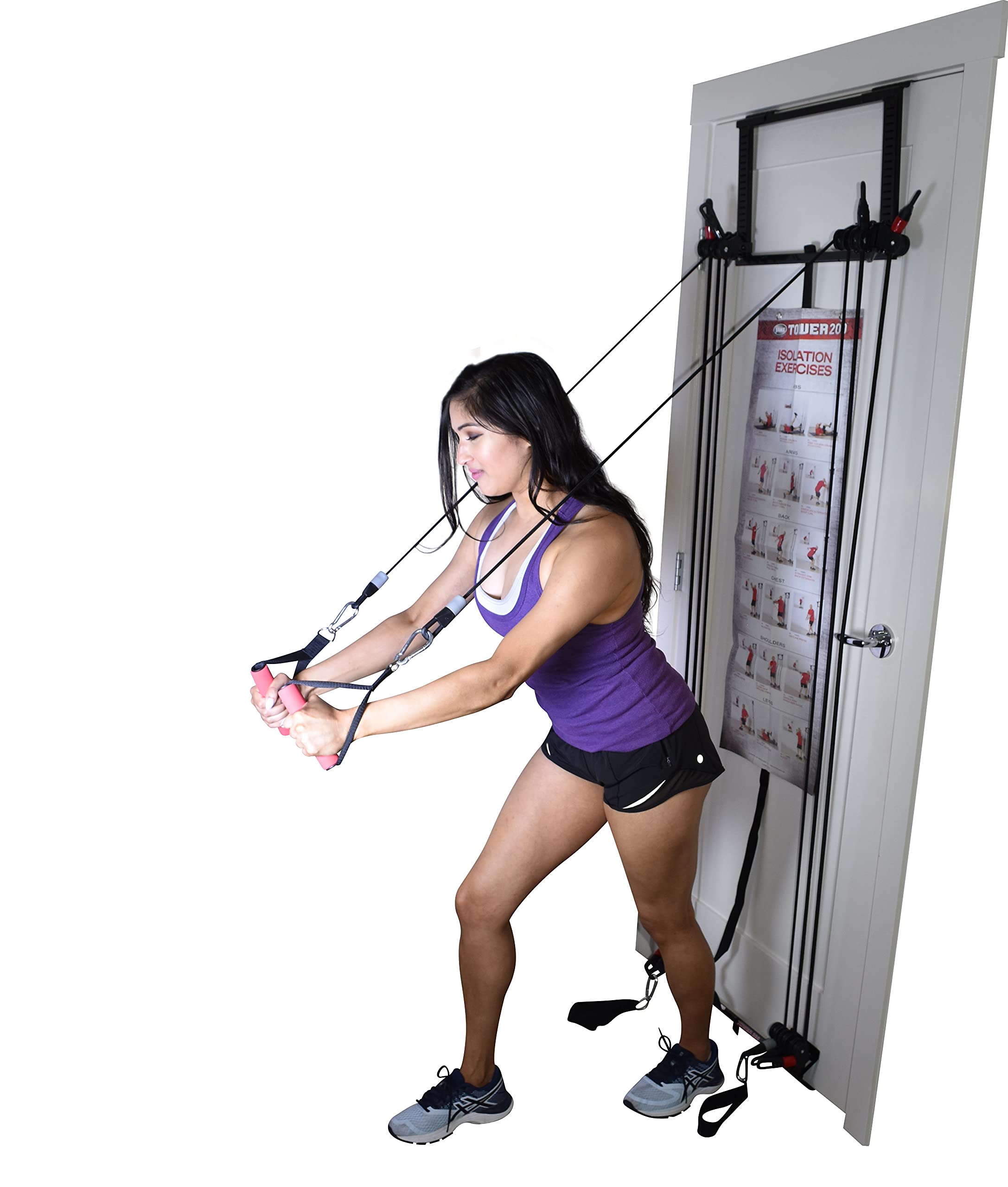 Complete Door Gym Full Body Workout System - Heavy Duty Home Fitness Equipment with Resistance Bands, Straight Bar, Hand Grips & Ankle Straps | Perfect for Strength Training, Muscle Building & Home Exercise | Ideal for Small Spaces, Apartment Workouts & Travel Fitness