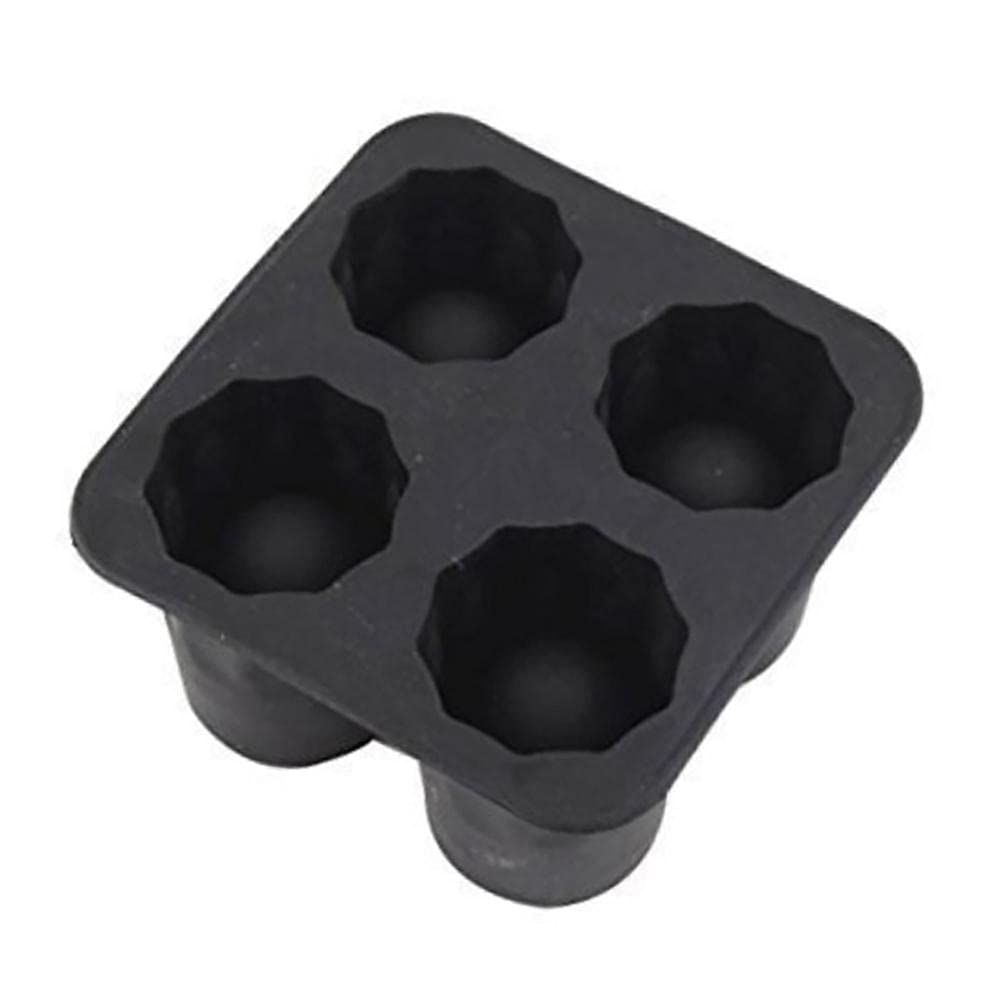 Roexboz Reusable Silicone Shot Glass Ice Mold - 4 Cup Tray for Cocktails, Whiskey & Bourbon | Perfect for Summer Parties, Home Bars & Kitchen Use