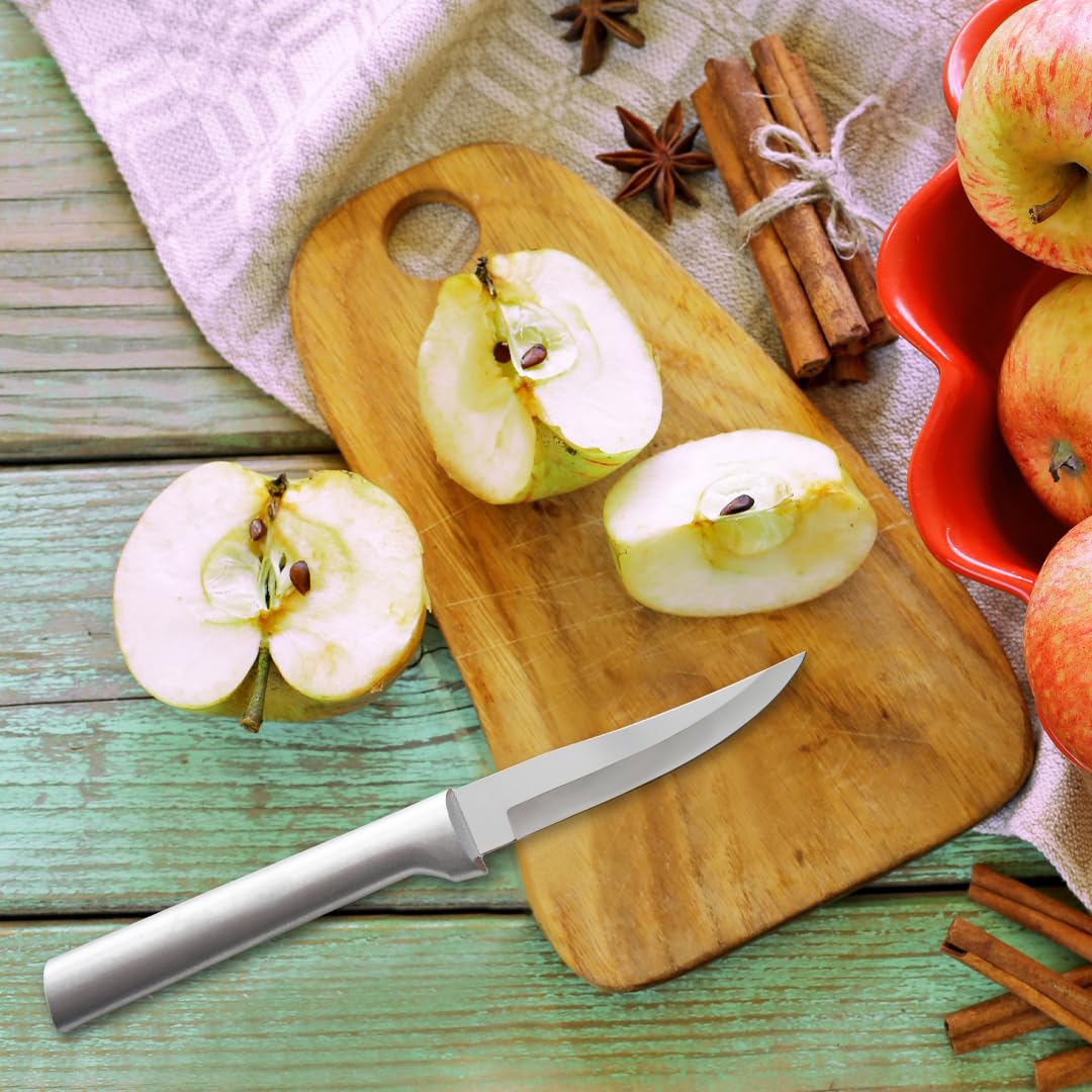 Premium Rada Cutlery Heavy Duty Paring Knife Set - 2 Pack Stainless Steel Kitchen Knives with Silver Ergonomic Handle - Perfect for Peeling, Slicing Fruits & Vegetables, Food Prep