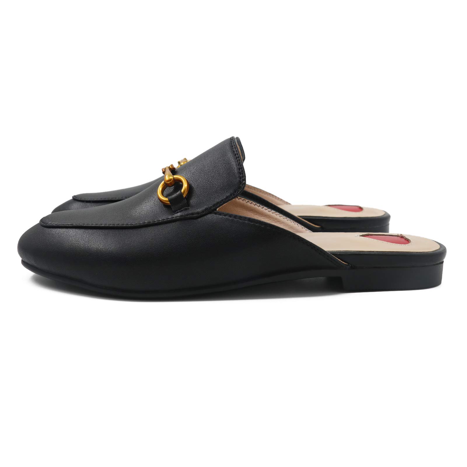 Women's Round Toe Backless Slip-On Mule Flats - Faux Fur Loafers & Slides for Comfortable Indoor/Outdoor Wear - Perfect for Home, Office, and Casual Outings