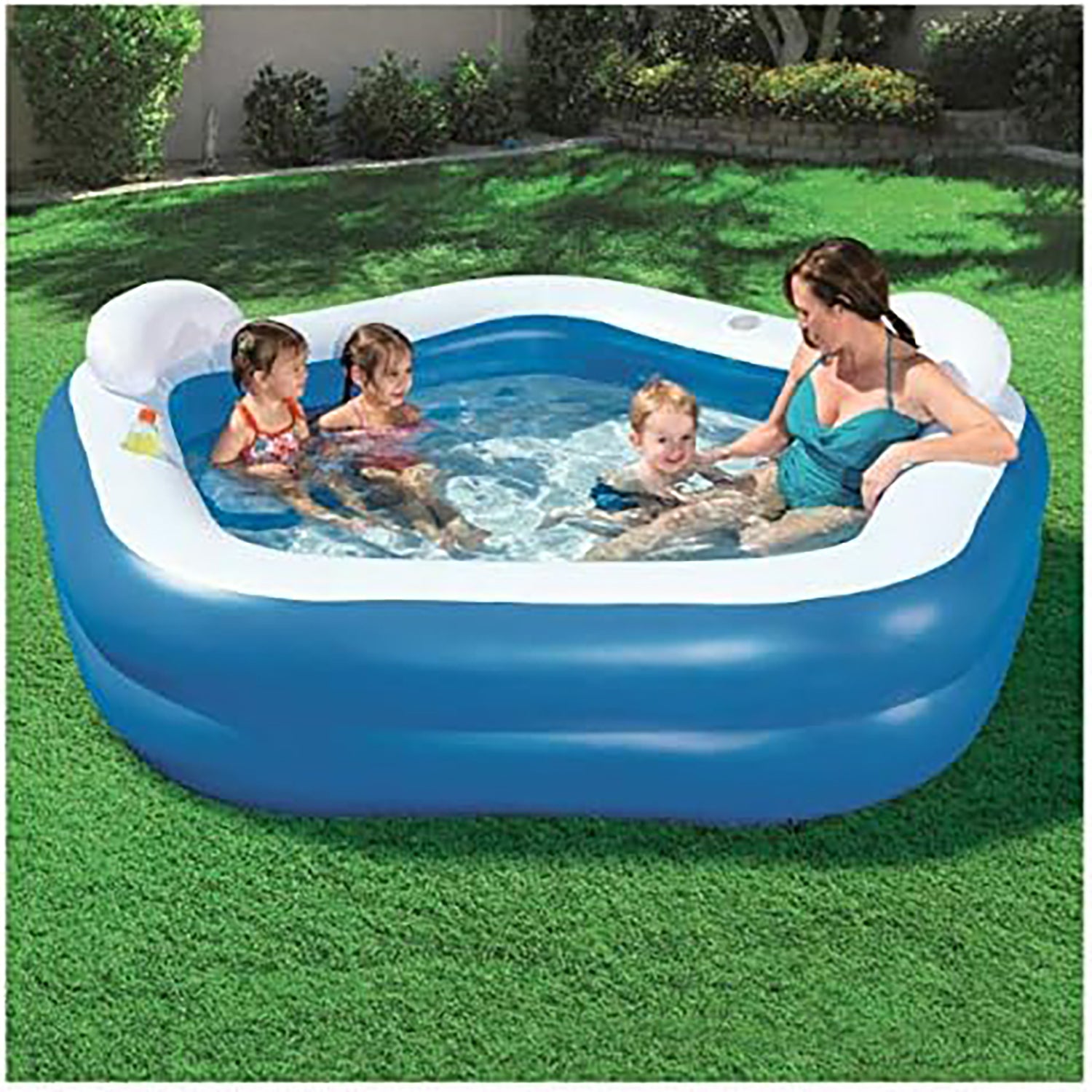 Bestway H2OGO! Inflatable Kiddie Pool for Kids - 6ft Family Splash Pool with Drain Valve - Outdoor Summer Water Play for Backyard, Beach & Garden Fun