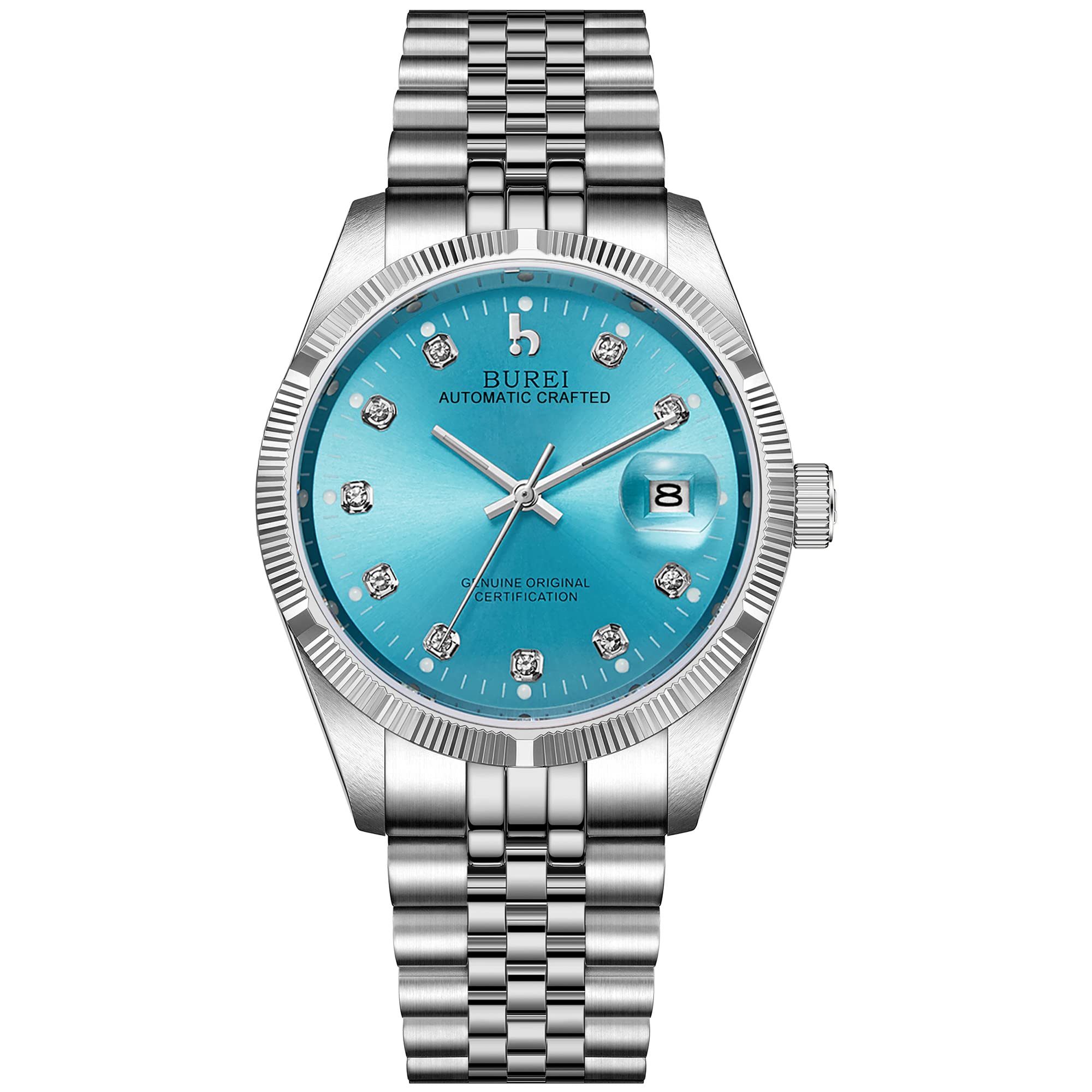BUREI Men's Automatic Mechanical Watch - Luxury Business Stainless Steel Waterproof Self-Winding Watch for Men | Perfect for Office, Formal Events & Everyday Wear
