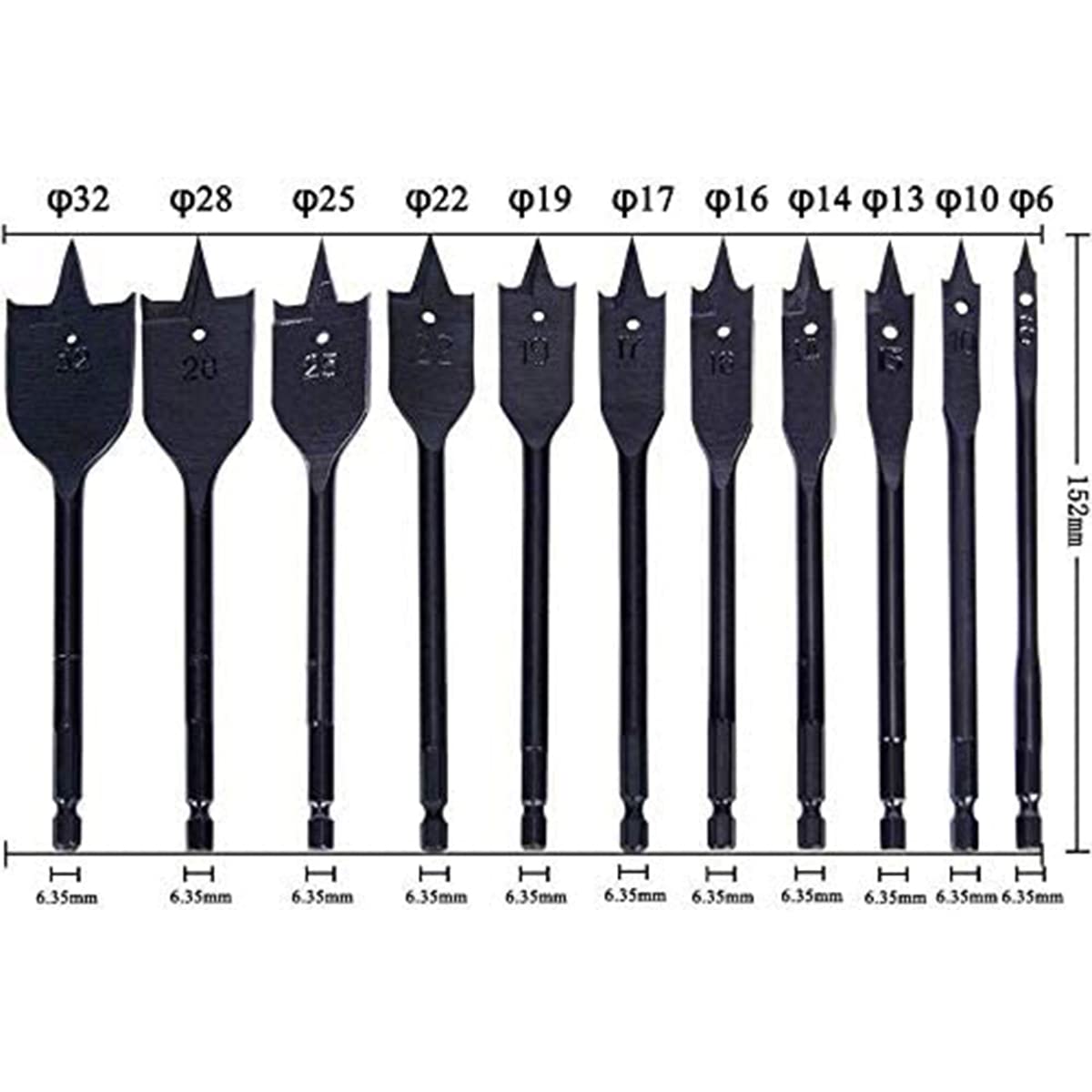 12mm Carbon Steel Spade Drill Bit for Wood & Plywood - Perfect for Carpentry & DIY Projects