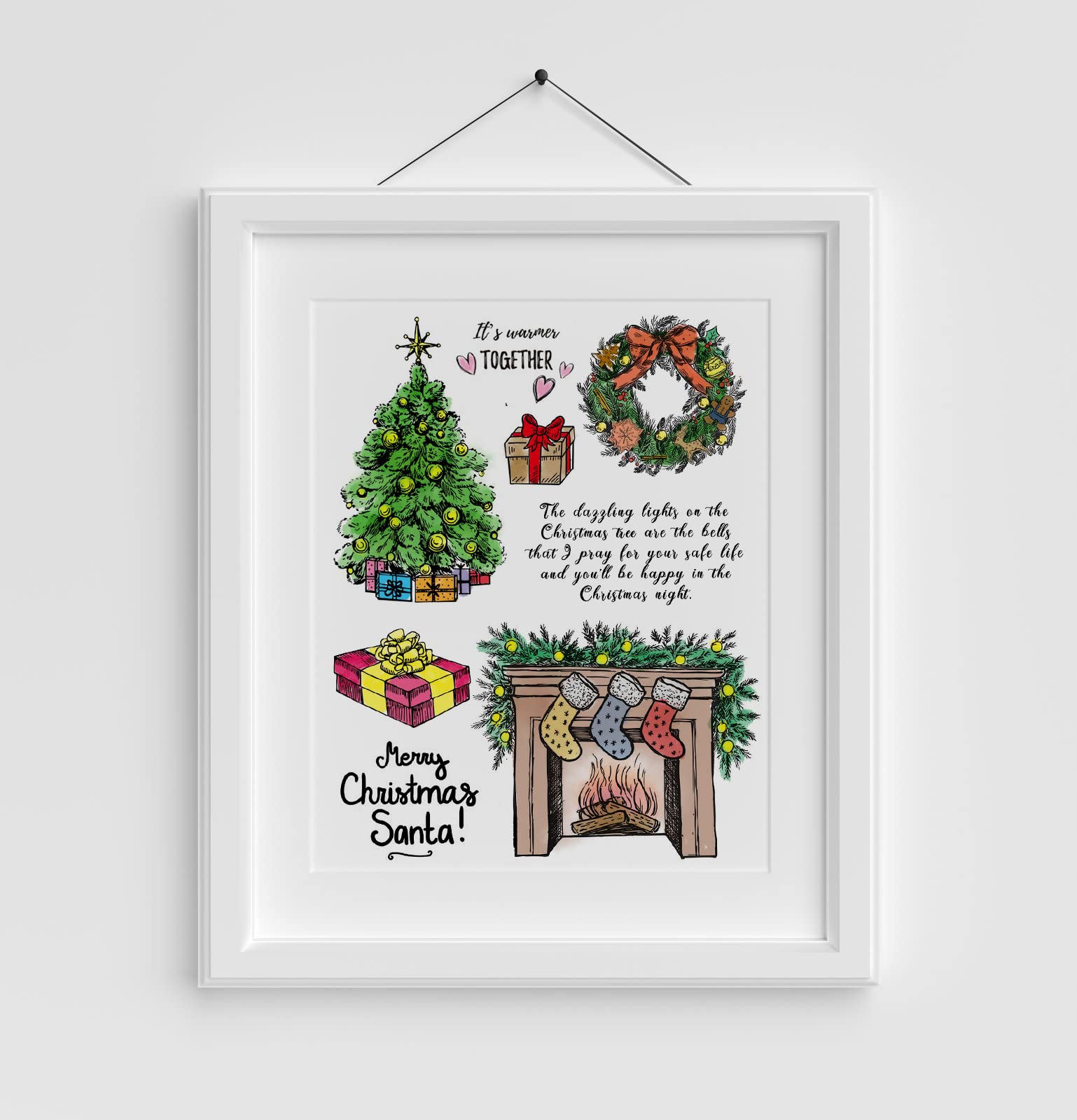 Christmas Clear Stamps Set - Holiday Tree Santa Wreath Silicone Stamps with Sentiment Words for DIY Card Making, Scrapbooking, Journaling & Gift Wrapping | Perfect for Christmas Cards, Holiday Decorations and Craft Projects
