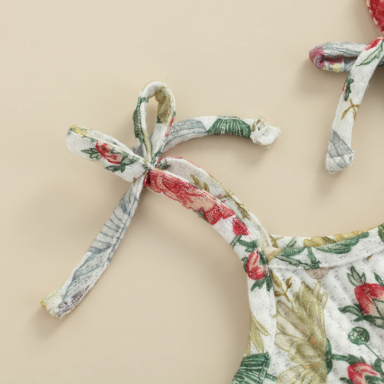 Floral Sleeveless Jumpsuit for Baby Girls - Soft Infant Overalls with Adjustable Belt Strap | Newborn Romper for Summer, Playdates & Photo Shoots