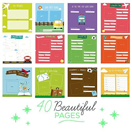 Twins First Year Hardcover Memory Book - Baby Boy & Girl Milestone Journal, Photo Album & Scrapbook - Unique Baby Shower Gift, Newborn Keepsake for 1st Birthday - Capture Precious Moments from Hospital to First Steps