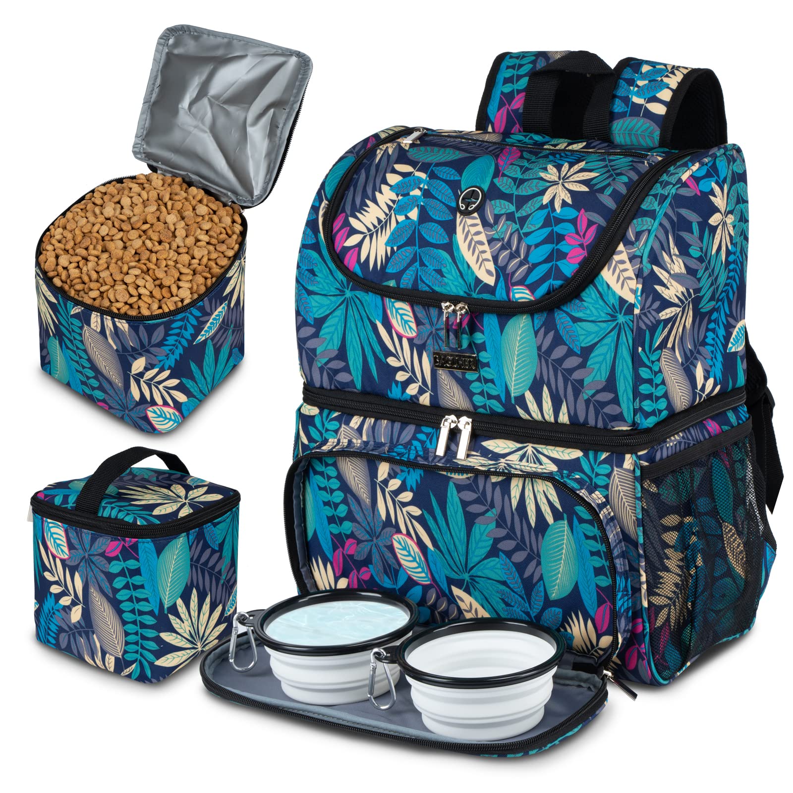 BAGLHER Pet Travel Backpack with Bowls - Durable Double-Layer for Dogs & Cats - Perfect for Hiking & Air Travel