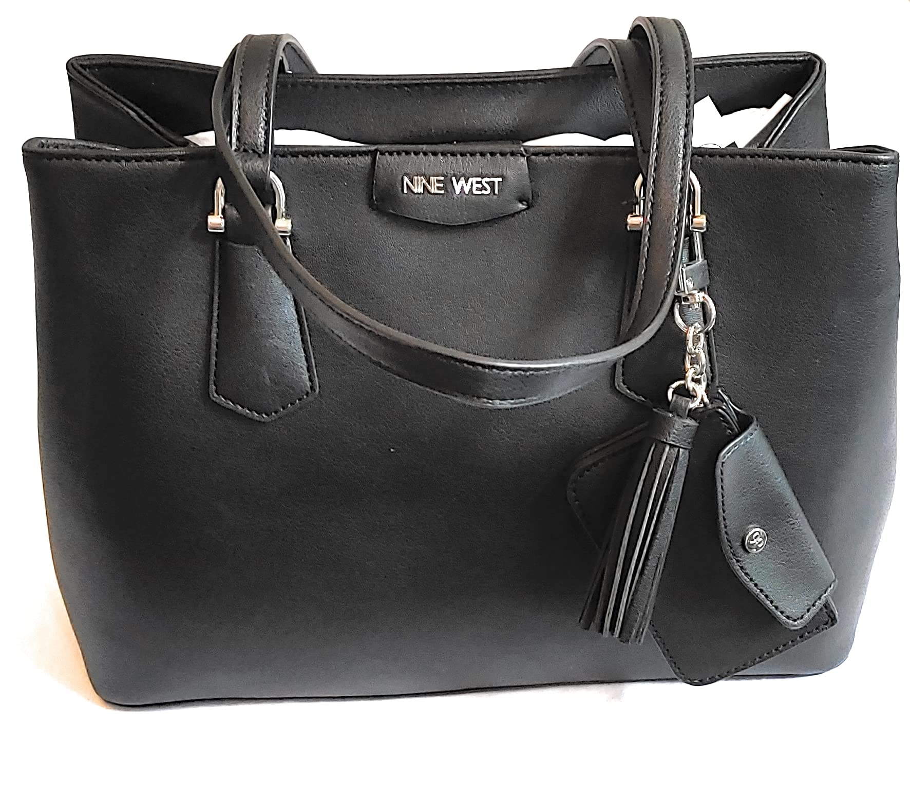 Nine West Aven Shoulder Bag for Women - Stylish & Spacious Black Leather Handbag for Work, Travel & Everyday Use