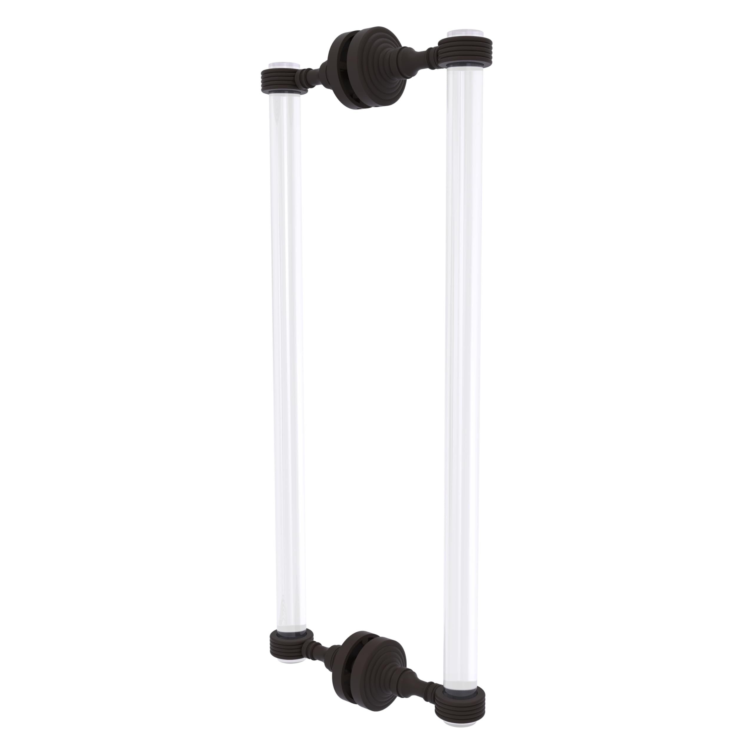 Allied Brass PG-406G-18BB-ORB 18 Inch Oil Rubbed Bronze Shower Door Pull Handle - Pacific Grove Collection with Back Grooved Accents - Perfect for Bathroom, Shower Enclosure and Glass Door Installation