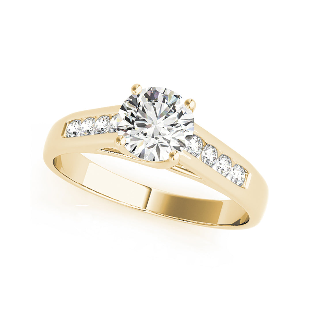 Classic Round Diamond Solitaire Engagement Ring with Side Stones (0.58 CTW) - Perfect for Proposals, Anniversaries & Special Occasions