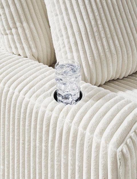 Lindyn Ivory Chaise Lounge Sofa 2110415 - Modern Upholstered Chaise for Living Room, Bedroom, or Office