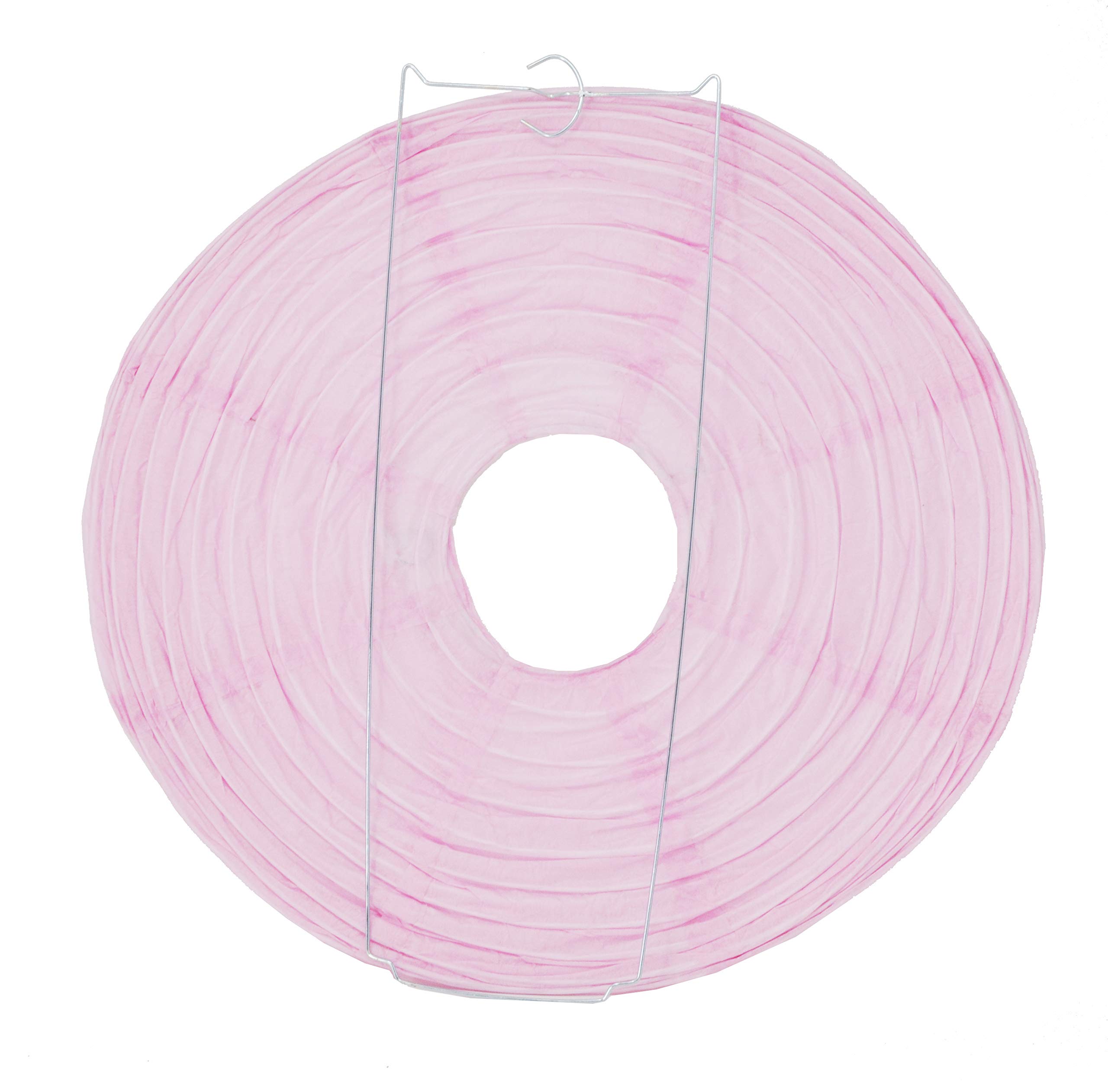 LED Paper Lanterns - 12 Inch Pink Round Hanging Lamps (10 Pack) - Chinese & Japanese Style Decorative Lighting for Weddings, Parties, Garden & Home Decor