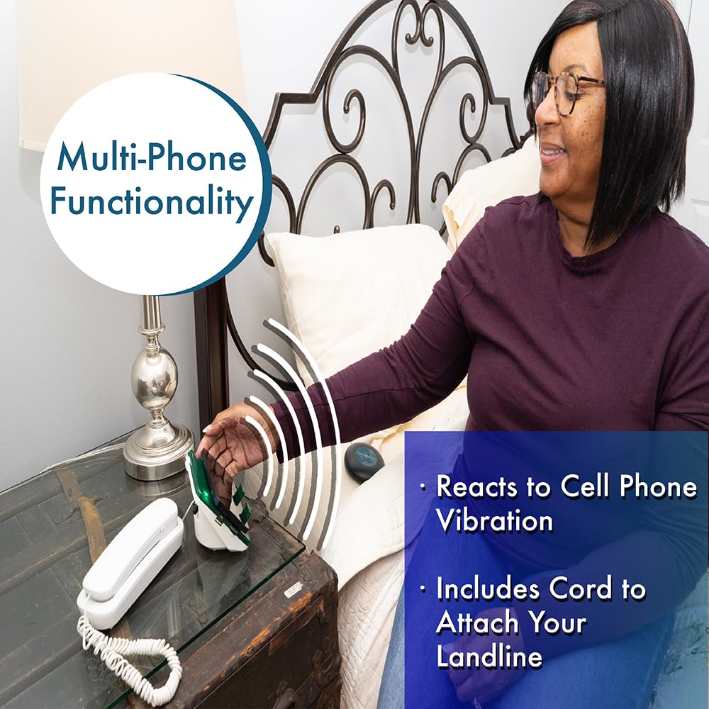 Serene Innovations Wireless Doorbell & Cell Phone Ringer Amplifier with Bed Shaker - for Home & Office Use