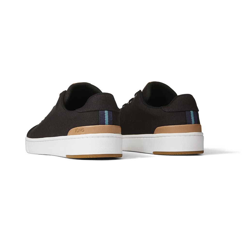 TOMS Men's Travel Lite Low Lace-Up Sneakers - Lightweight Casual Shoes for Walking & Travel - Black | Comfortable Everyday Wear for Commuting & Weekend Outings